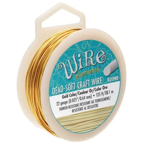 The Beadsmith&reg; Wire Elements&trade; 22 Gauge Tarnish Resistant Soft Temper Wire, 125ft. Gold {1}