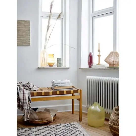 Hello Honey® Charcoal & Brown Woven Recycled Cotton Blend Plaid Throw with Tassels {7}