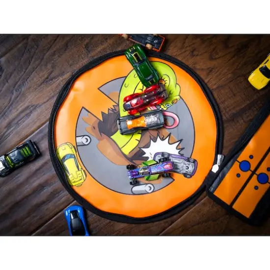 Tara Toy ZipBin Hot Wheels Wheelie Track Pack & Racetrack Mat {3}