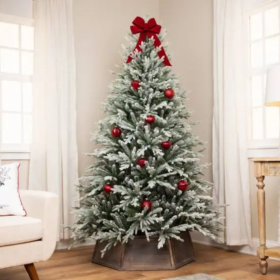 6.5ft. Unlit Real Touch&trade; Flocked Snowcap Grove Fir Medium Artificial Christmas Tree {3}