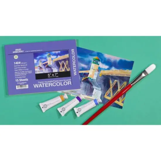 Pro Art&reg; 140lb. Watercolor Paper Pad, 5" x 7" {5}