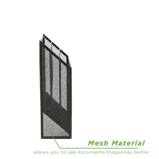 Mind Reader Black 3-Tier Jumbo Metal Mesh File Holder, Desktop File Box, Magazine & Document Organizer {5}