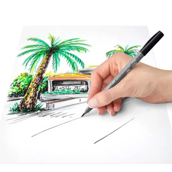 STAEDTLER&reg; Pigments Arts Brush Pen Set Grey Colours {7}