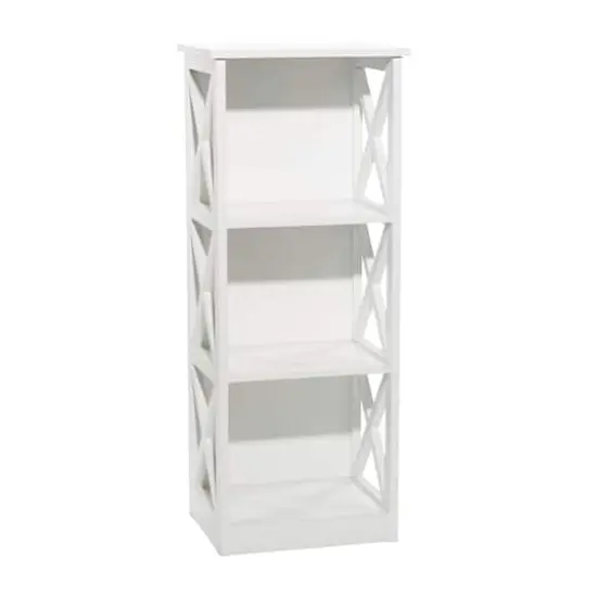 White Wood Traditional Shelving Unit {1}
