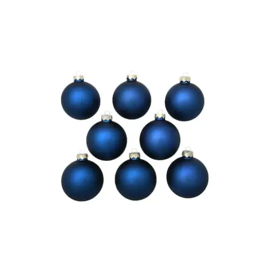 Whitehurst 8ct. 3.25" Matte Glass Ball Ornaments Midnight Blue Matte {3}