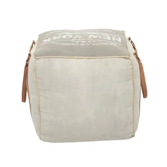 Grey Canvas Rustic Stool, 19" x 21" x 21" {12}