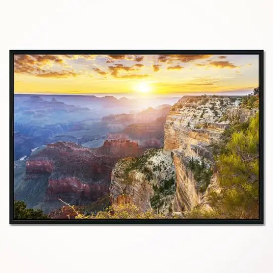 Designart - Grand Canyon Landscape - Photography Canvas Art Print in Black Frame {3}