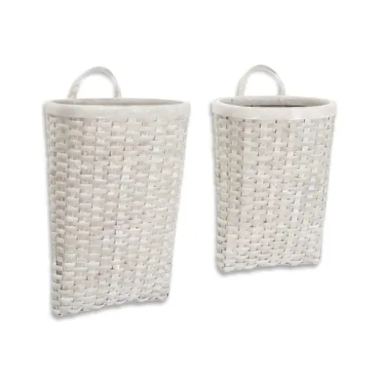 White Tapered Basket Set, 18" & 21.5" {1}