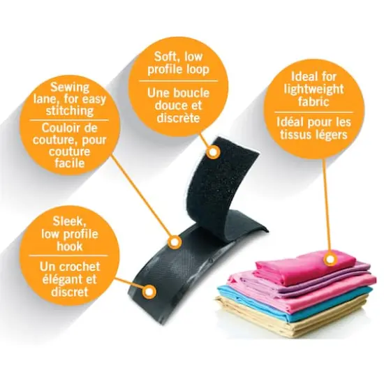 VELCRO&reg; Brand Sleek & Thin&trade; Black Sew On Fastener Roll {6}