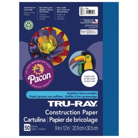 Pacon&reg; Tru-Ray&reg; 9" x 12" Construction Paper, 50 Sheets Blue {1}