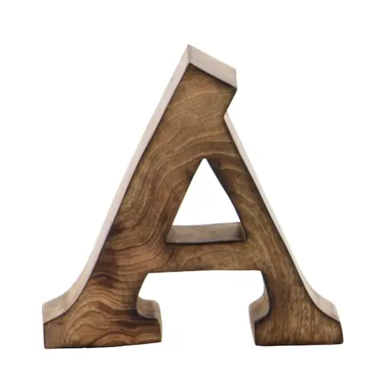 8" Brown Mango Wood Letter Set, 6ct. {7}