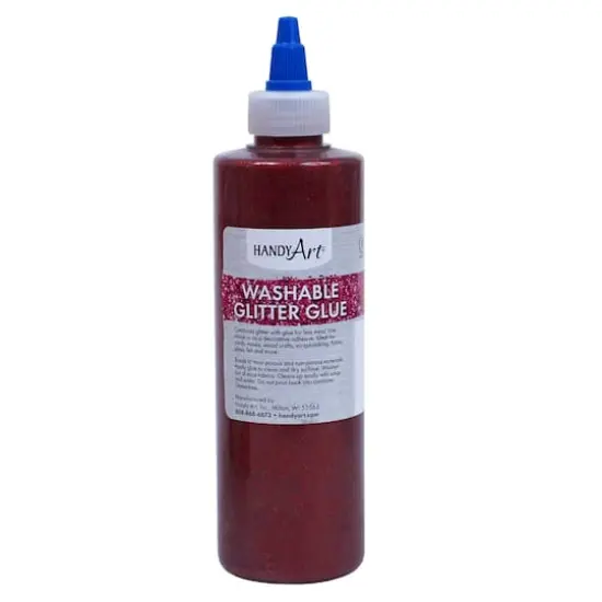 Handy Art&reg; 8oz. Washable Glitter Glue, 6ct. Red {4}