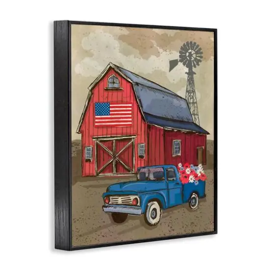 Stupell Industries Vintage Americana Barn Framed Giclee Art Black {4}