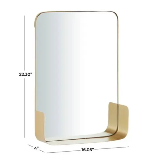 CosmoLiving by Cosmopolitan 22" Metal Modern Wall Mirror Gold {6}