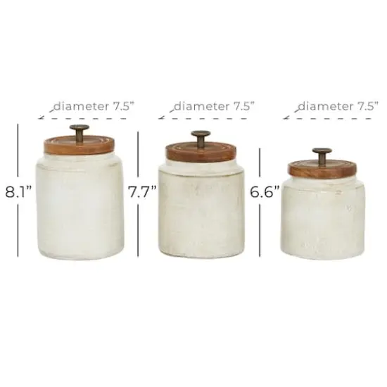 White Terracotta Country Cottage Decorative Jar Set {8}