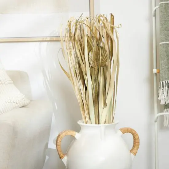 40" Green Dried Plant Bouquet Grass Natural Foliage with Fan Like Palm Leaves {3}