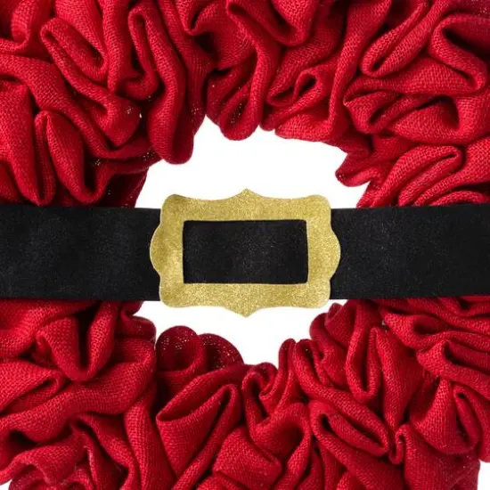 Glitzhome&reg; 18" Christmas Red Belt Fabric Wreath {7}