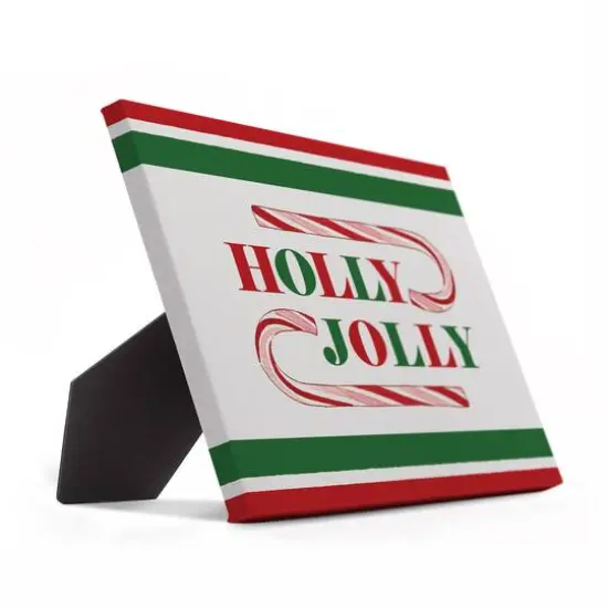 Holly Jolly Candy Cane 10x8 Tabletop Canvas {3}