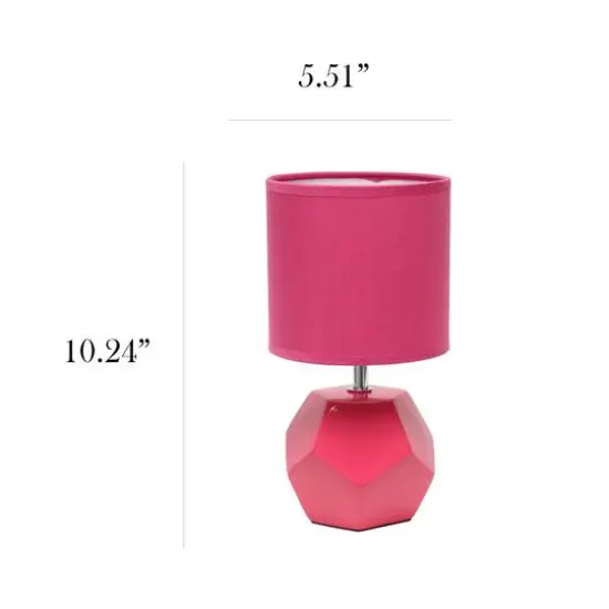 Simple Designs Round Prism Mini Table Lamp Pink {6}