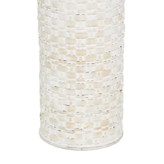 White Bamboo Tall Woven Floor Vase 9" x 9" x 30" {5}