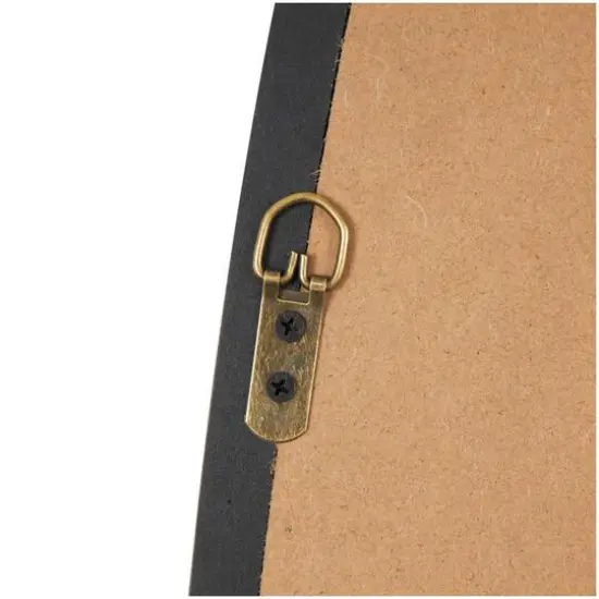 51" Black Wooden Abstract Oval Framed Wall Mirror {6}