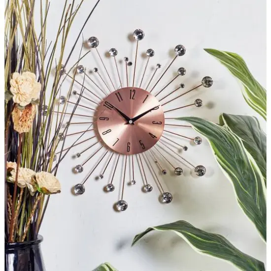 Copper Metal Glam Wall Clock, 15" {7}