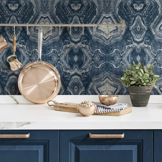 Surface Style Mineral Springs Peel & Stick Wallpaper Indigo {5}