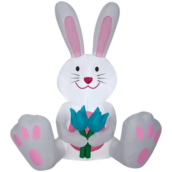 5ft. Airblown&reg; Inflatable Easter Bunny with Flowers {1}