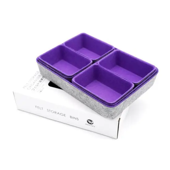 Welaxy Felt 7 Piece Drawer Organizer Tray Set Purple {5}