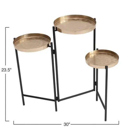 Hello Honey&reg; 30" Foldable 3-Tier Plant Stand with Tray-Style Tops {4}