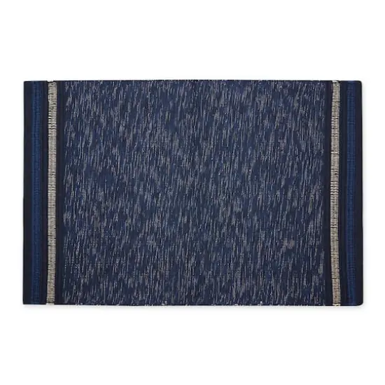 DII&reg; Modern Stripe Variegated Handwoven Recycled Yarn Rug, 2ft. x 3ft. Nautical Blue {1}