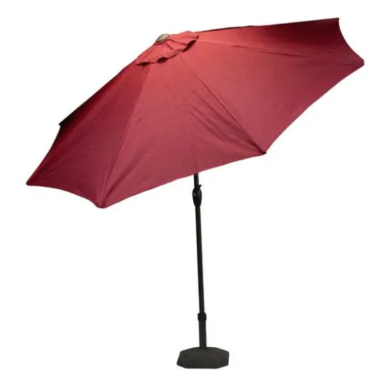 9ft. Burgundy Outdoor Patio Market Umbrella {3}