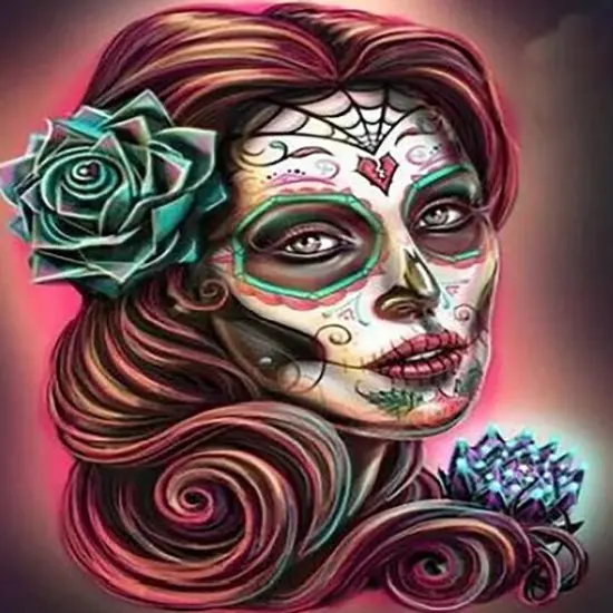 Sparkly Selections Day of the Dead Woman Diamond Painting Kit, Square Diamonds {1}