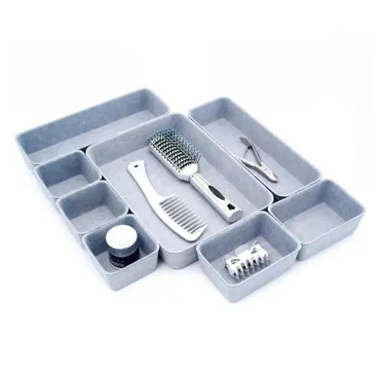 Welaxy Felt 8 Piece Drawer Organizer Tray Set Glacier {6}