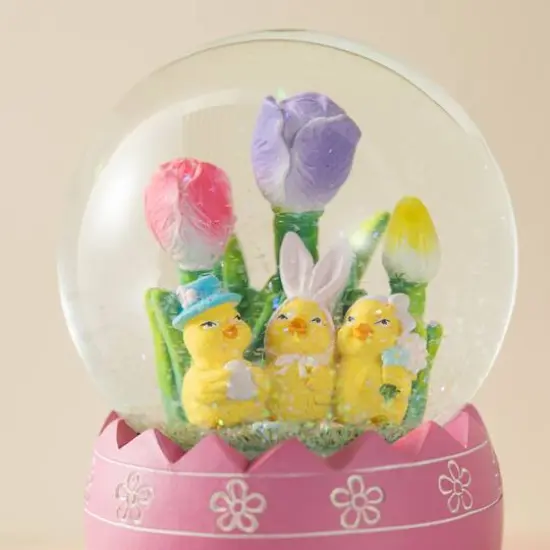 Glitzhome&reg; 5" Easter Chick Family Waterglobe {5}