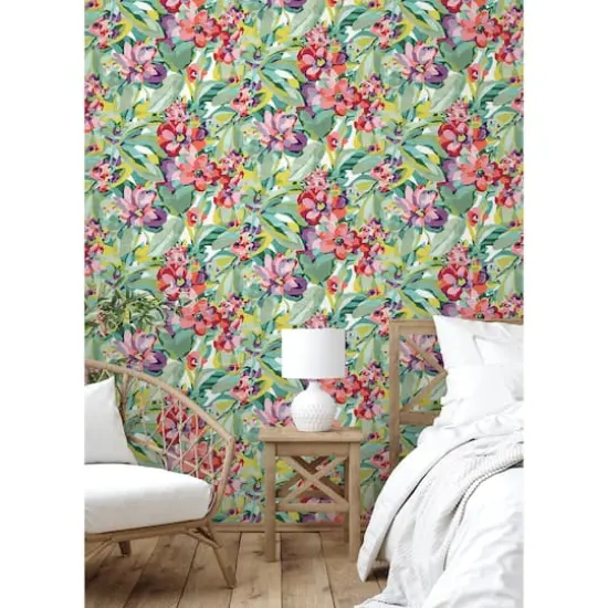 Caroline et Bettina Multicolor Belles Fleurs Peel & Stick Wallpaper {3}