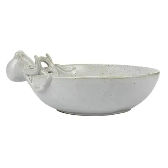 Hello Honey&reg; 13.75" White Speckled Reactive Glaze Stoneware Octopus Bowl {8}