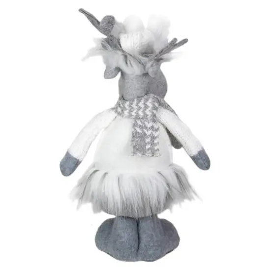 12.5'' Gray and White Standing Moose Tabletop Christmas Decoration {6}