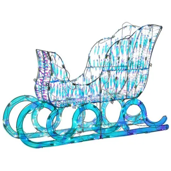 26" 3D Iridescent Sleigh with 105 Cool White UL LED Lights {1}