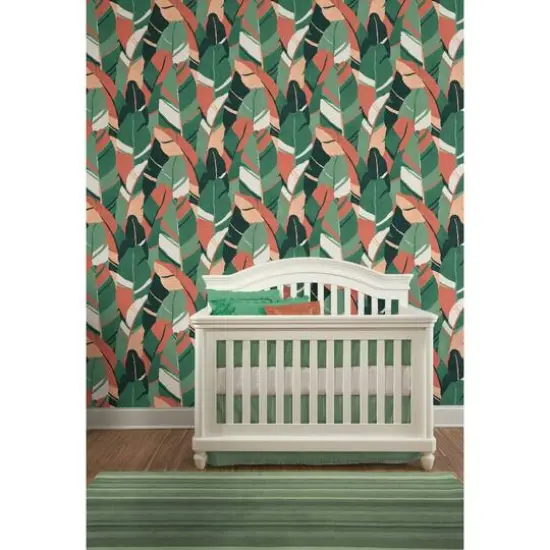 RoomMates Hearts of Palm Peel & Stick Wallpaper Green/Red {6}