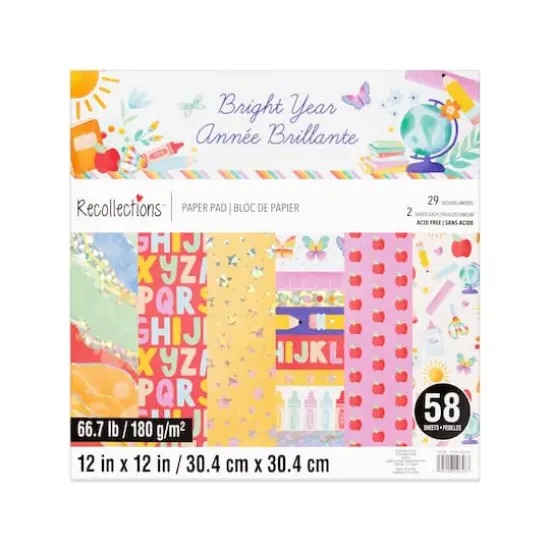 12" x 12" Bright Year Paper Pad by Recollections&trade;, 58 Sheets {1}