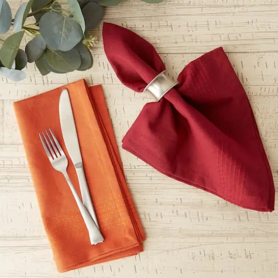 DII&reg; Burnt Orange Dobby Stripe Cloth Dinner Napkins, 6ct. {5}