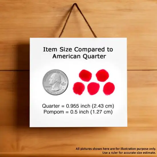 John Bead 1/2" Pom Poms, 100ct. Red {3}