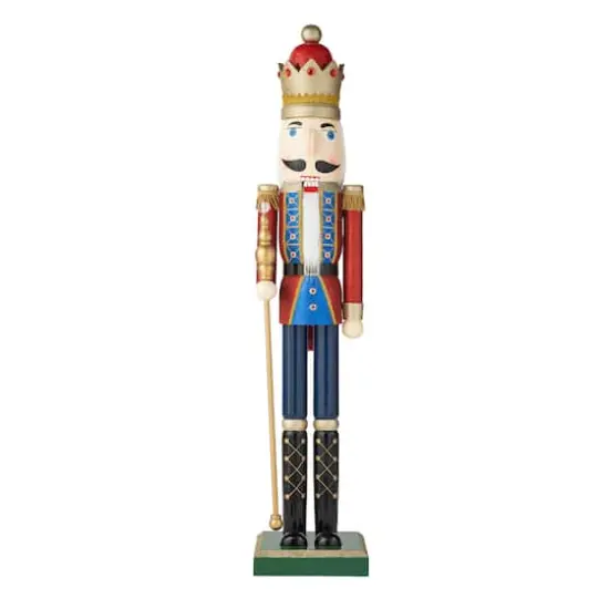 Glitzhome&reg; 54" Wooden Christmas Glitter King Nutcracker {1}
