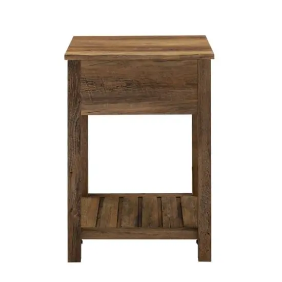 Walker Edison 18" Reclaimed Barnwood Country Drawer Side Table {8}