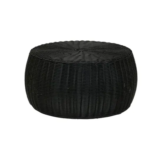 Household Essentials 9" Woven Storage Ottoman Black {1}