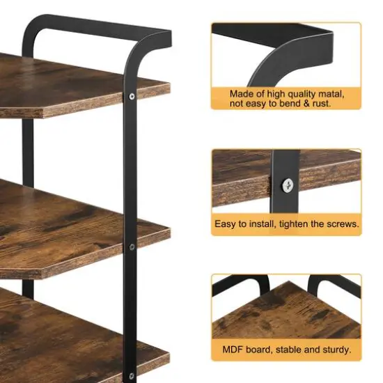 NEX&trade; Brown 3-Tier Small Corner Shelf Cabinet Organizer {4}