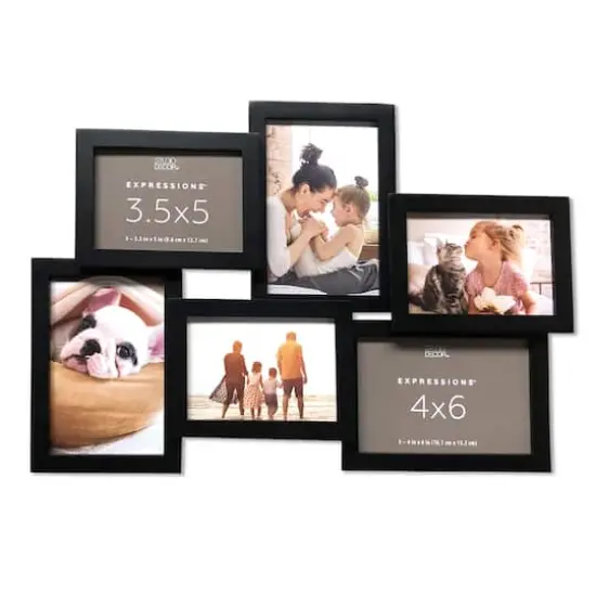 Expressions&trade; 6 Opening Black Collage Frame by Studio D&eacute;cor&reg; {1}