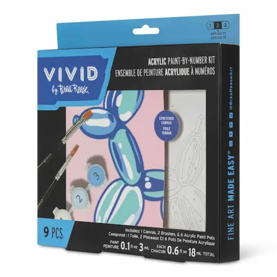 VIVID by Brea Reese&reg; Balloon Dog Acrylic Paint-by-Number Kit {6}