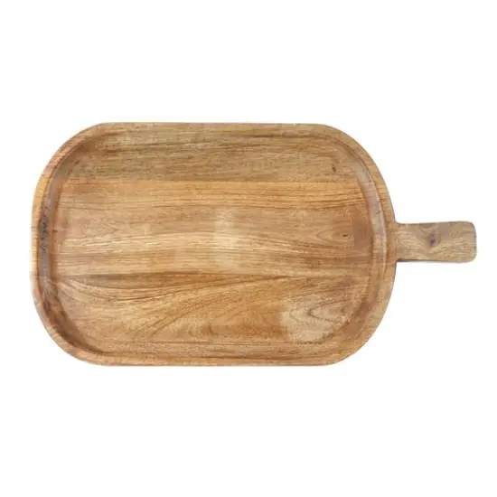 19.5" Natural Mango Wood Tray with Handle by Ashland&reg; {3}